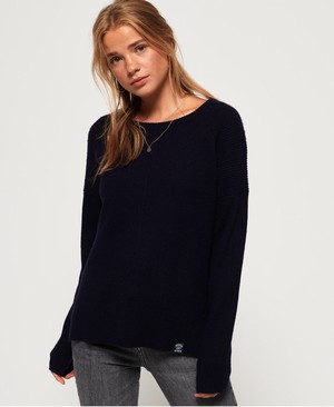 Superdry Bria Raglan Knit Női Kötöttáru Sötétkék | SBOVA1872